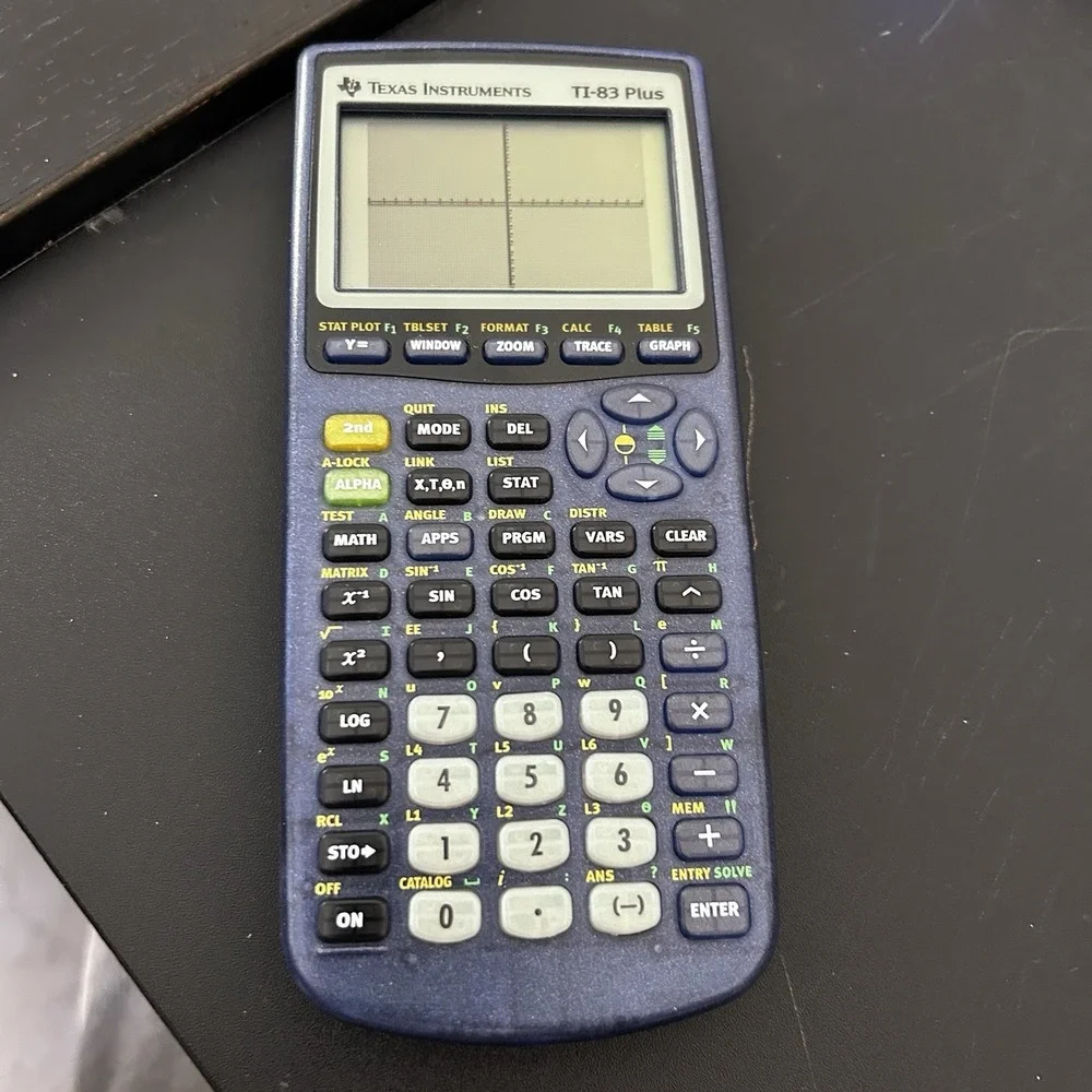 Texas Instruments TI-83 Plus Graphing Calculator Blue Tested & Works + Cover - Picture 7 of 8
